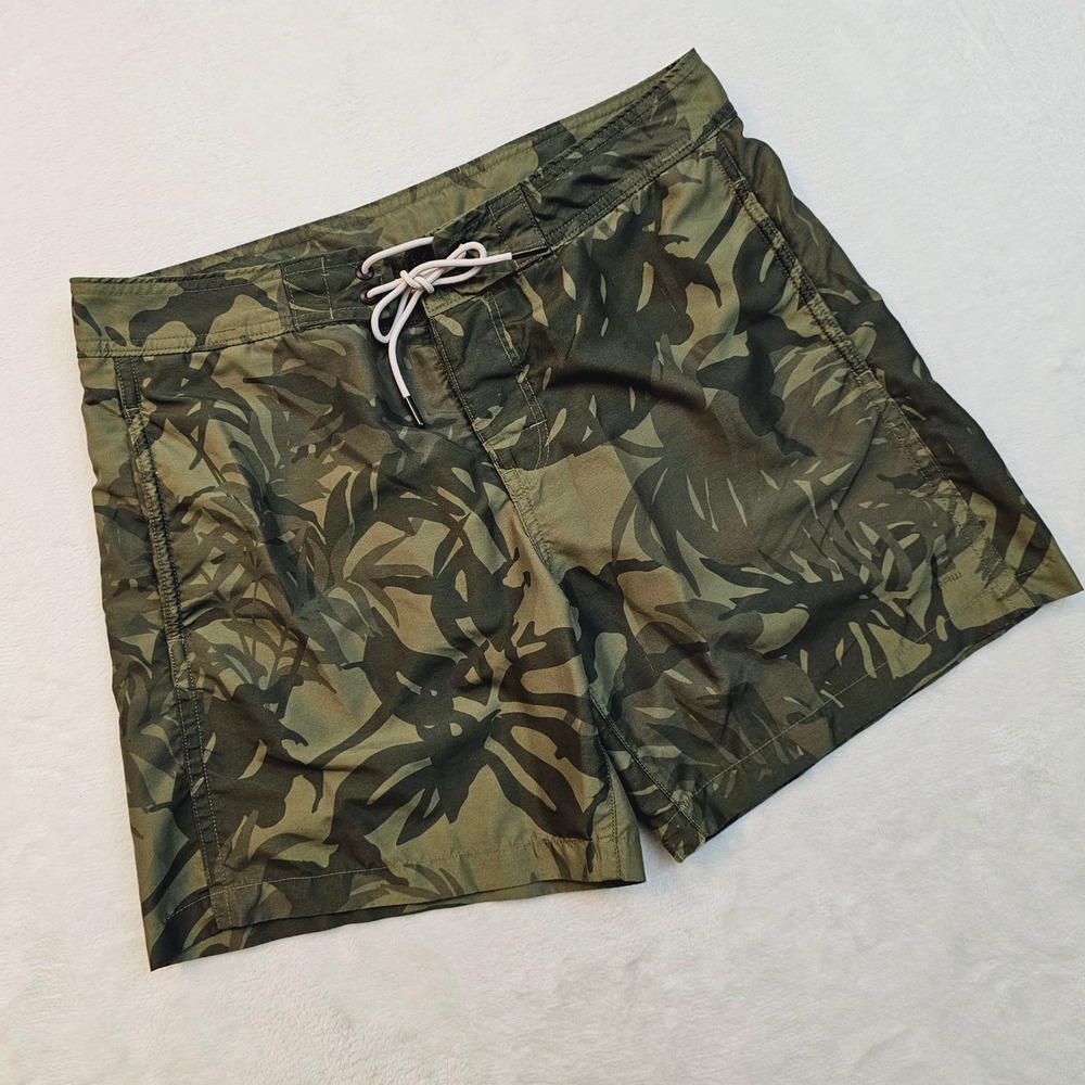 G-Star Raw Swim Shorts Mens M Green Camo Dirik Cord Tropical Leaf Board Shorts